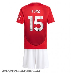 Manchester United Leny Yoro #15 Kotipaita Lapsille 2024-25 Lyhythihainen (+ shortsit)